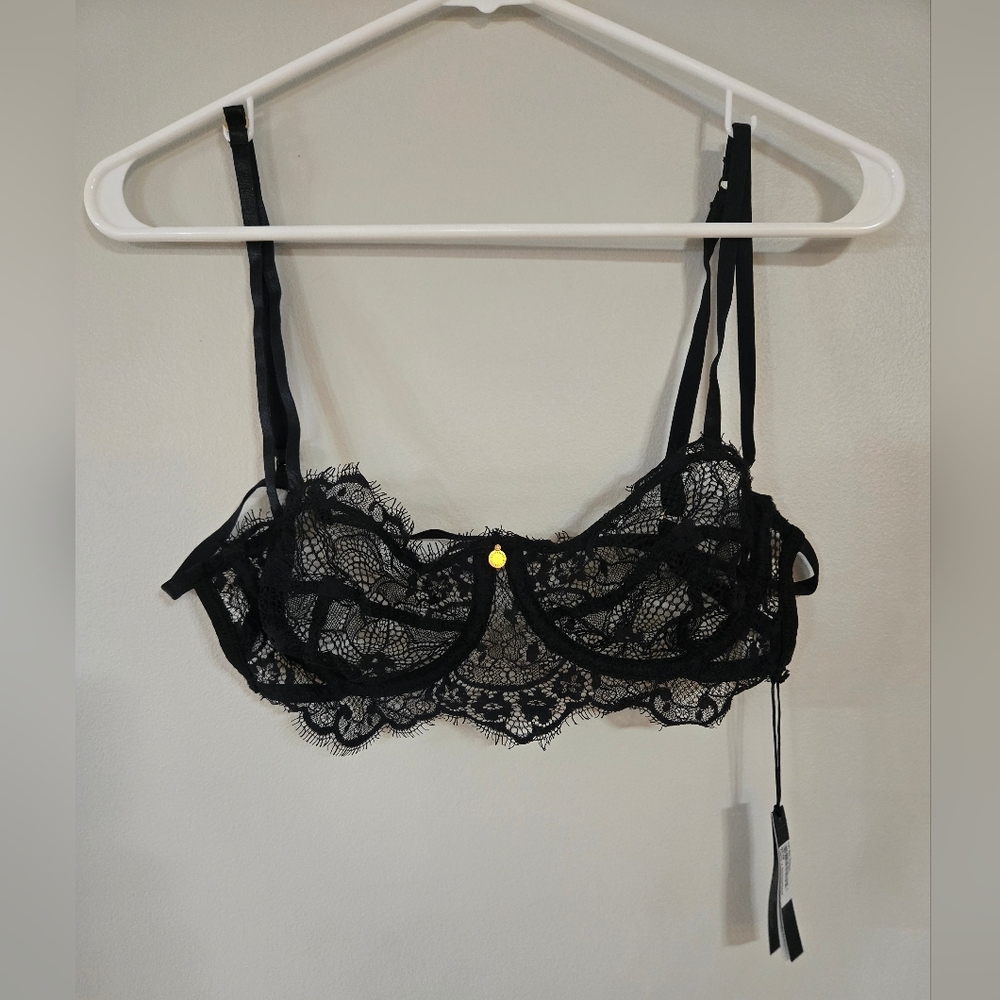 Gooseberry Intimates Oh So Sweet Elegant Black Lace Bralette